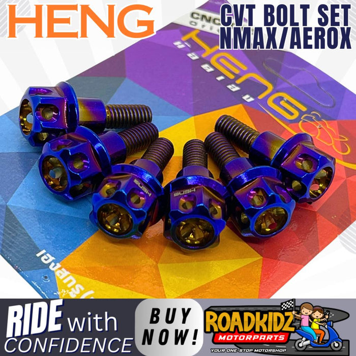 HENG CVT COVER BOLTS FLOWER NMAX/AEROX SET 6 PIECES