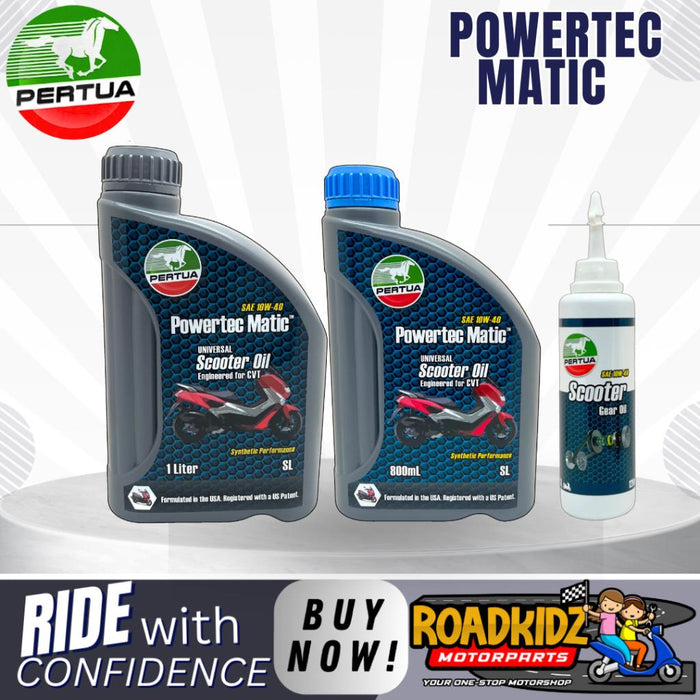 PERTUA Powertec Oil Power Matic Synthetic Performance 4T Scooter,Manual Oil 800ML/1l
