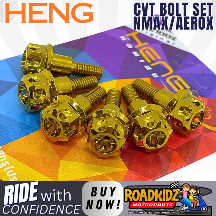 HENG CVT COVER BOLTS FLOWER NMAX/AEROX SET 6 PIECES
