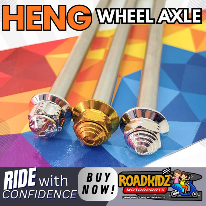HENG AXLE NMAX,AEROX,MIO,SNIPER,RAIDER,WAVE,CLICK FRONT AND REAR