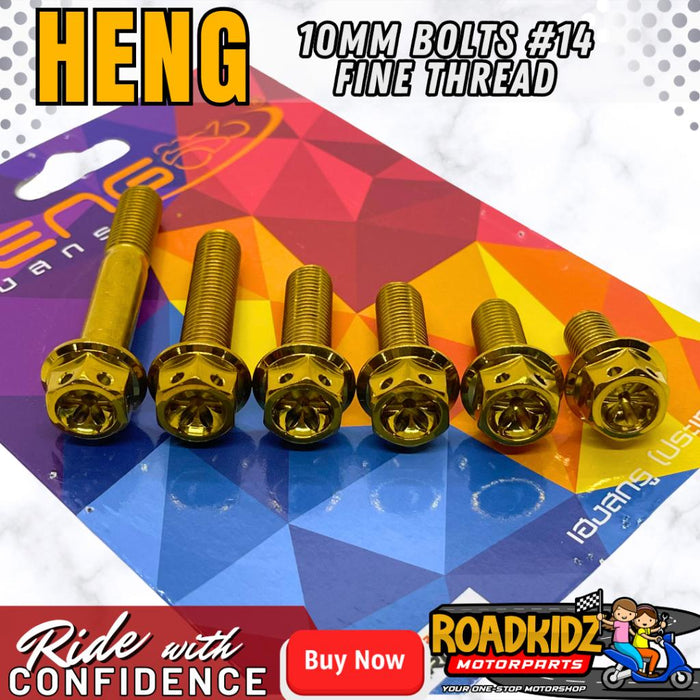 HENG FLOWER BOLTS 10x25 to 10x60 (#14) 10MM STAINLESS