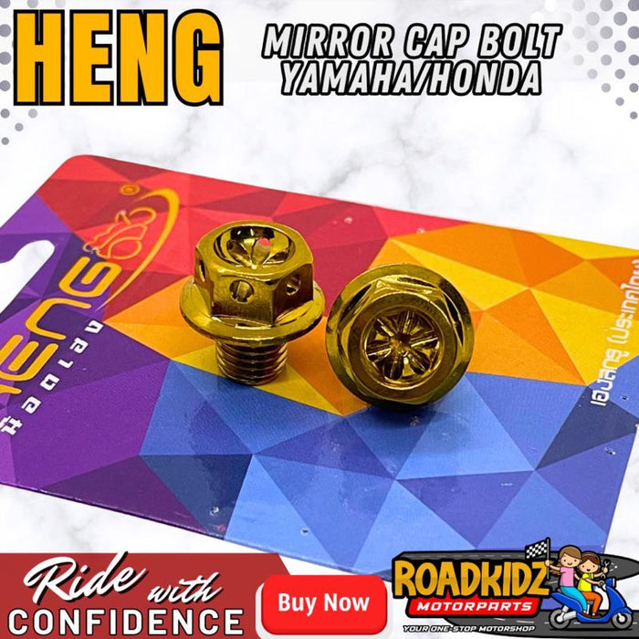 HENG SIDE MIRROR CAP BOLT YAMAHA/HONDA ( SOLD AS PAIR )