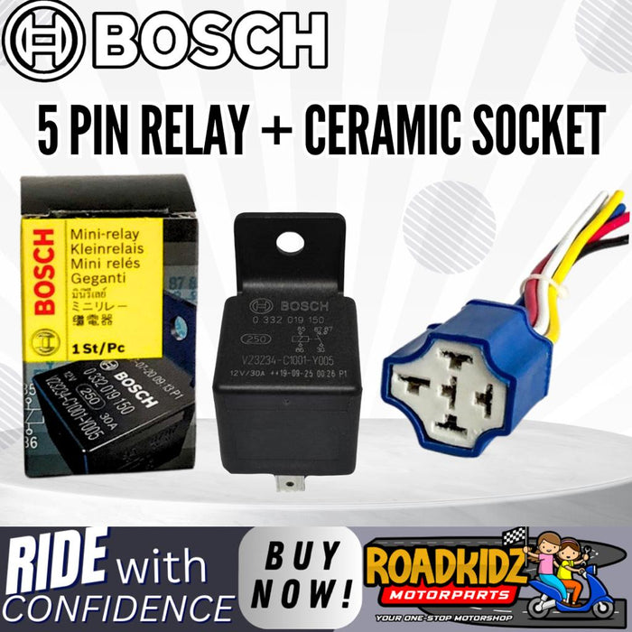 12V Bosch Relay with Socket for Automotive Applications