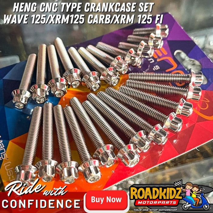 CNC HENG WAVE 125/XRM125 CARB/XRM 125 FI CRANKCASE BOLTS SET 23 PCS