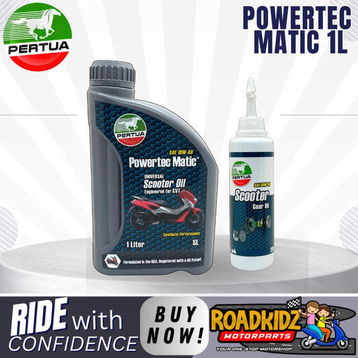 PERTUA Powertec Oil Power Matic Synthetic Performance 4T Scooter,Manual Oil 800ML/1l