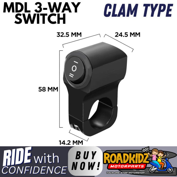 MINI DRIVING LIGHT 3-WAY SWITCH CLAM/MIRROR TYPE