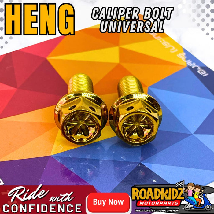 HENG CALIPER BOLT SET 2PCS NMAX/AEROX/MIO/CLICK/RAIDER/SNIPER/PCX/WAVE/XRM/ADV/SMASH/SHOGUN/SKYDRIVE