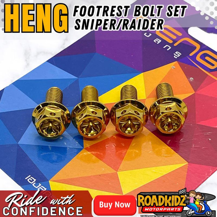 HENG FOOTREST BOLT SET RAIDER/SNIPER 150/155 CARB/FI 8x20 (4 PCS)