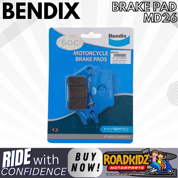 Bendix Brake Pads MD26 for Wave100R, XRM Trinity, CBR150