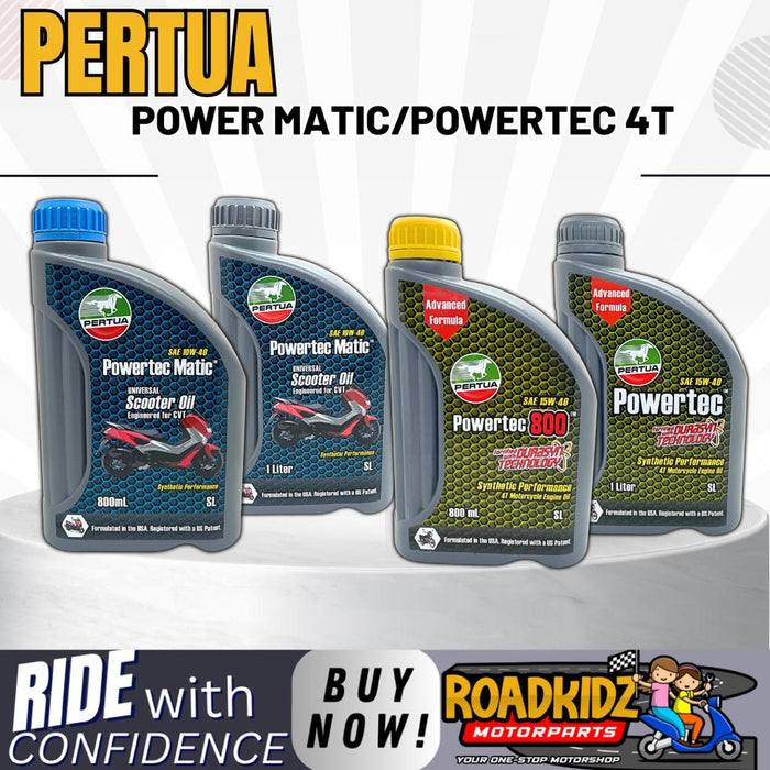 PERTUA Powertec Oil Power Matic Synthetic Performance 4T Scooter,Manual Oil 800ML/1l