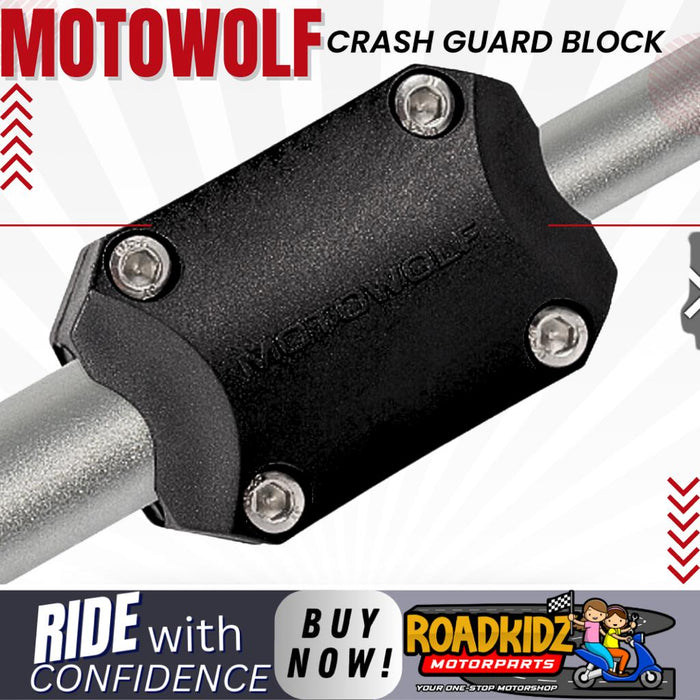 Original MOTOWOLF Crash Guard BLACK Bumper Protective Block (1pc per box)