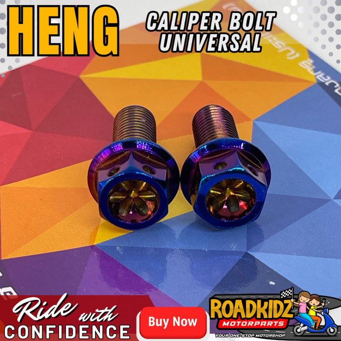 HENG CALIPER BOLT SET 2PCS NMAX/AEROX/MIO/CLICK/RAIDER/SNIPER/PCX/WAVE/XRM/ADV/SMASH/SHOGUN/SKYDRIVE