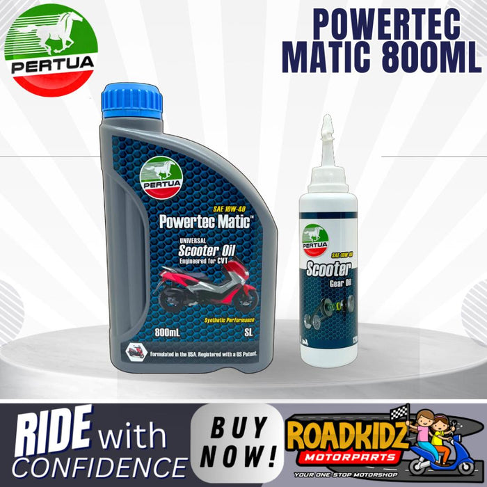 PERTUA Powertec Oil Power Matic Synthetic Performance 4T Scooter,Manual Oil 800ML/1l