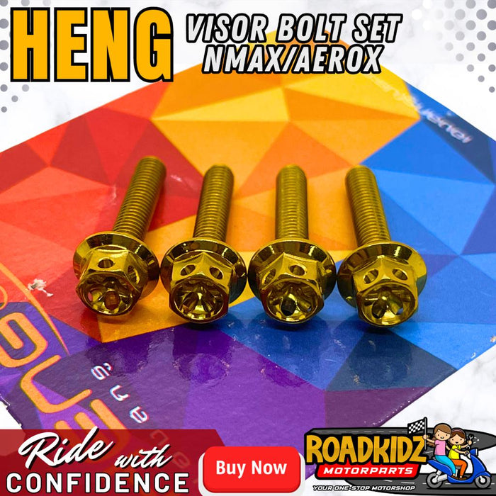 HENG VISOR BOLT SET NMAX,AEROX V1/V2 4PCS