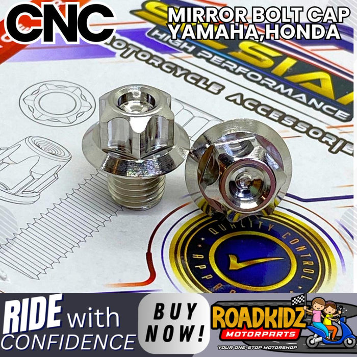 CNC Mirror Cap Bolts for Yamaha/Honda Models