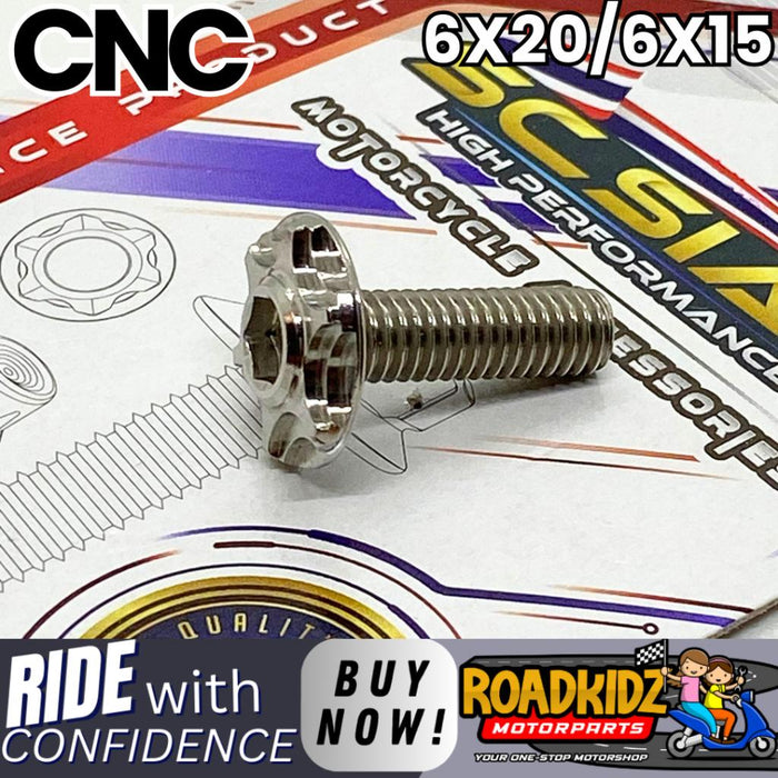 CNC 6x20/6X15 BODY BOLT FLAT , FOOT BOARD BOLT, PLATE BOLT ( GEAR TYPE ) 1 PC ONLY