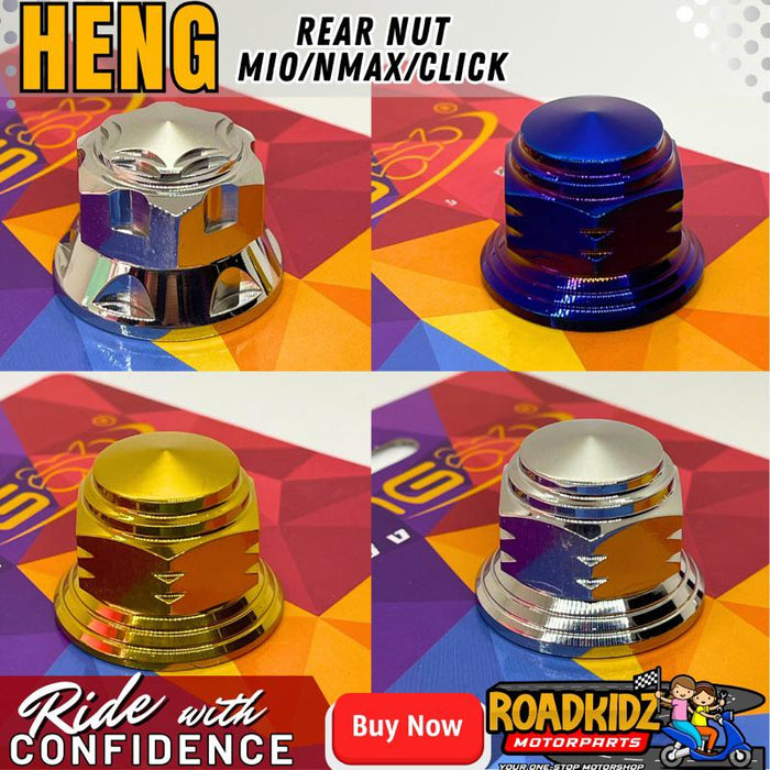 HENG REAR NUT MIO/NMAX AEROX/CLICK PCX ADV/XMAX (SOLD PER PIECE)