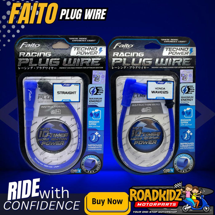 FAITO RACING PLUG WIRE with CAP / SPLIT FIRE STYLE UNIVERSAL FITS TO ALL MOTOR