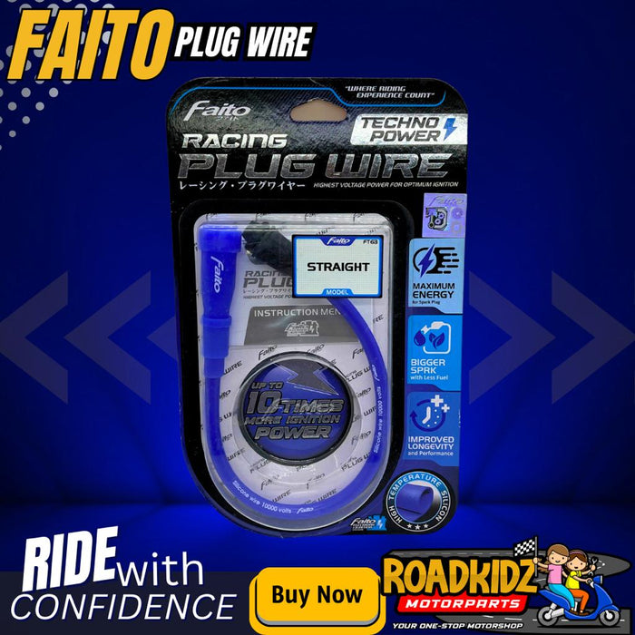 FAITO RACING PLUG WIRE with CAP / SPLIT FIRE STYLE UNIVERSAL FITS TO ALL MOTOR