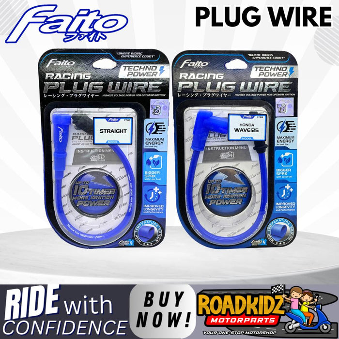 FAITO RACING PLUG WIRE with CAP / SPLIT FIRE STYLE UNIVERSAL FITS TO ALL MOTOR