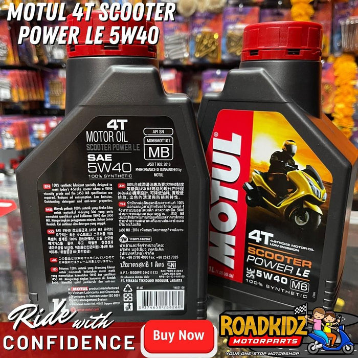 Genuine Motul Scooter Power LE 5w40 Engine Oil