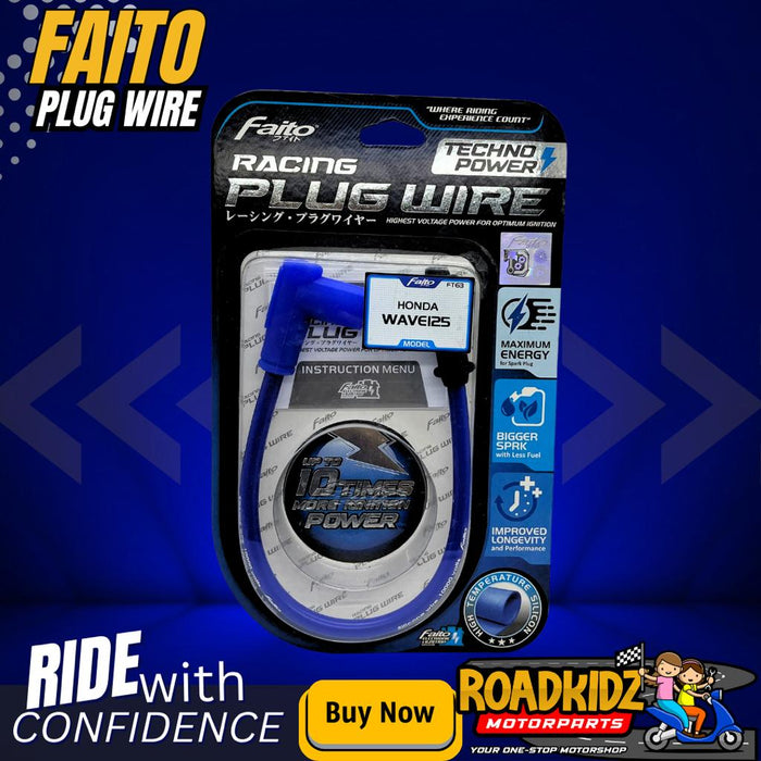 FAITO RACING PLUG WIRE with CAP / SPLIT FIRE STYLE UNIVERSAL FITS TO ALL MOTOR